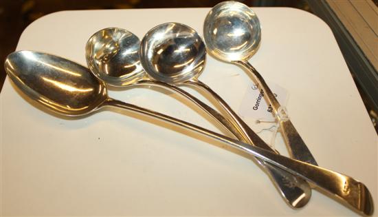 3 sauce ladles and spoon